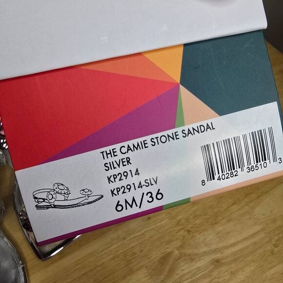 Katty Perry The Camie Pink Stone Sandal Silver Size 6 - Picture 13 of 14